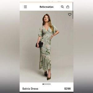 Green Salvia Dress Reformation size 4 worn once